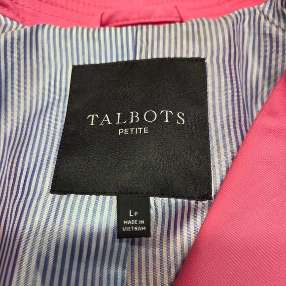 Talbots Petite Large Bright Pink Collared Button Up Longsleeve Blazer Jacket - Picture 13 of 14